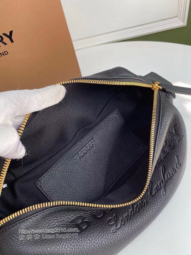 Burberry專櫃新款腰包 巴寶莉全皮壓麥標誌性字母logo中性款腰包  db1209